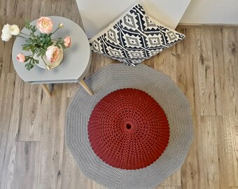 Handmade knitted pouf / crochet pouf / ottoman / floor pillow /bean bag / home accessory / interior design