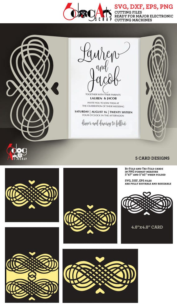 Download 5 Lace Envelope & Card Templates Digital Cut SVG DXF Files