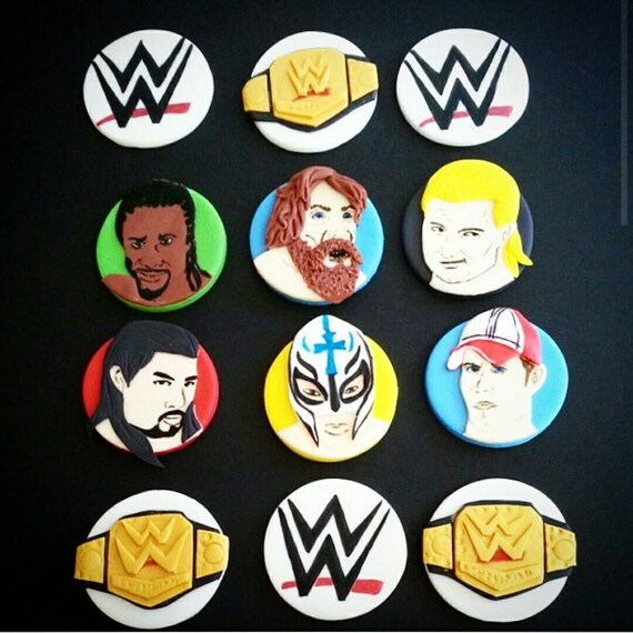 WWE wrestling fondant cupcake toppers