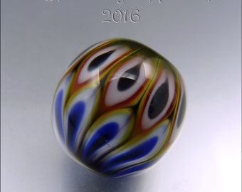 MULTICOLOURED FOCAL BEAD – Lampwork Pendant Bead Focal Handmade Jewelry Supplies - by Stephanie Gough sra fhfteam leteam