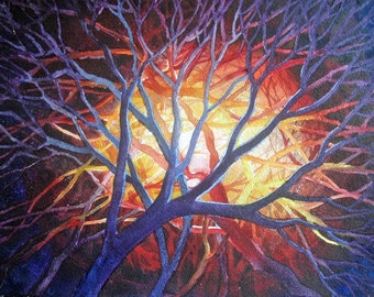 BonFire Study I an original watercolor on paper