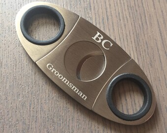 Personalized Cigar Cutter, Double Guillotine Blade Cigar Cutter, Engraved Cigar cutter, Groomsmen Gift Birthday Gift Anniversary Gift VCUT1