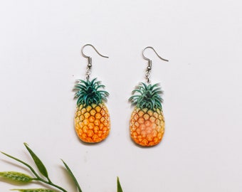 Pineapple earrings, pineapple, acrylic pineapple earrings, fruit earrings, earrings, food earrings, fruit, acrylic earrings, pineapples