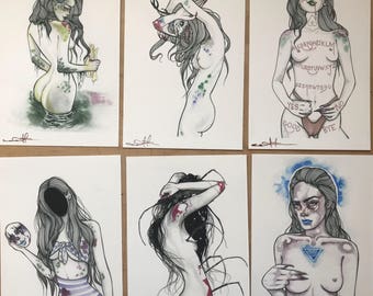 Fourfires Inktober Prints Part Two; Individual OR set
