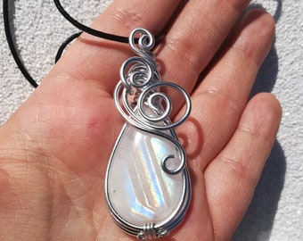 Rainbow Moonstone pendant aluminium