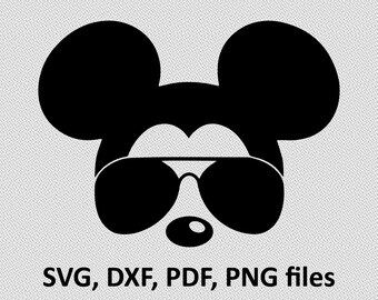 Mickey Mouse svg sunglasses, Disney Mickey Mouse sunglasses cricut silhouette svg file instant download mickey mouse head svg file