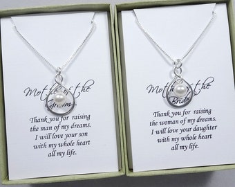 Collier en argent sterling infini, cadeau pour maman collier, mère du marié cadeau collier, mère de la mariée cadeau collier, cadeau pour maman
