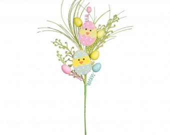 30" Egg & Chick Easter Spray/Wreath Supplies/Easter Decor/61958EAS