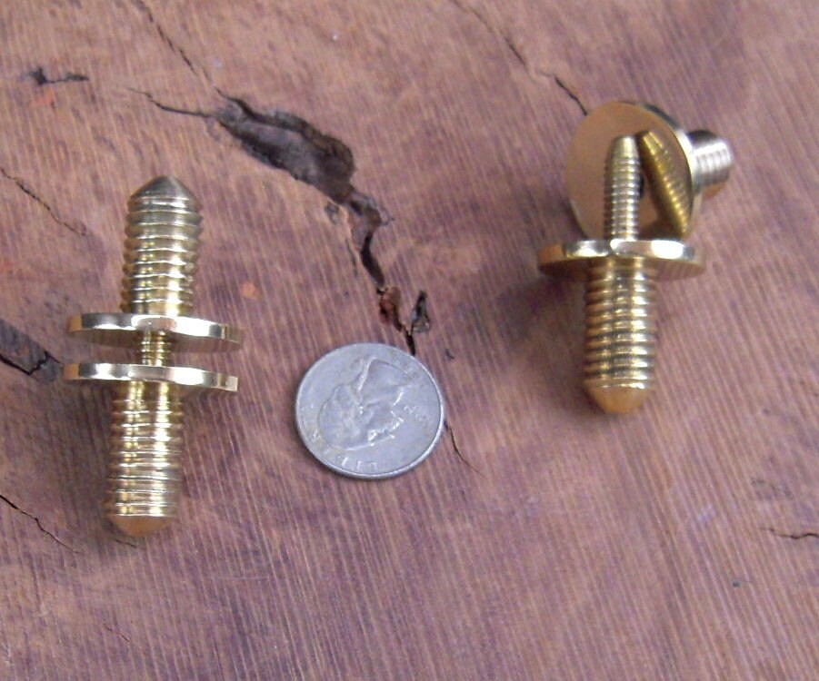 2 Solid Brass Cane Walking Stick Connector Couplers 1/2 x 13 Threads to