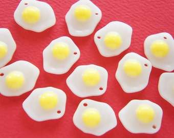 8 pcs Fried Egg Sunny side-up Charm / Cabochon (16mm20mm) CD619