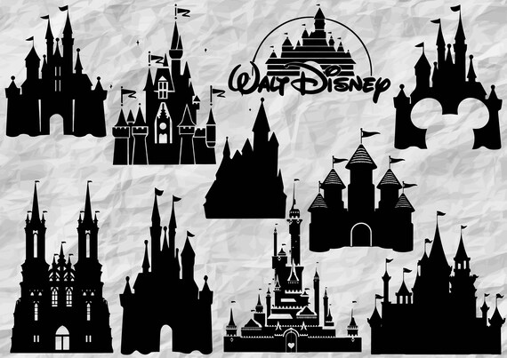 Download 10 Disney Castle Silhouettes | Disney Castle SVG cut files ...