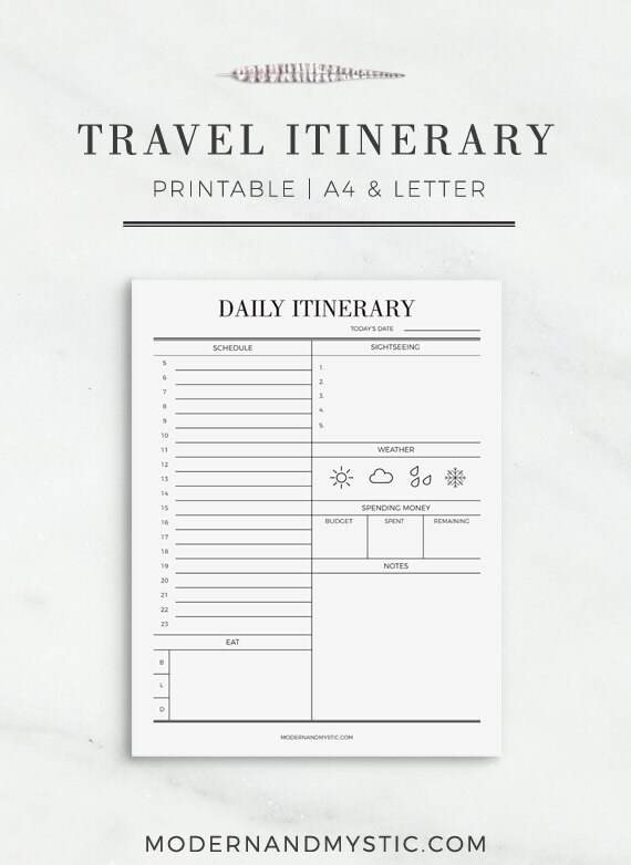 daily itenary