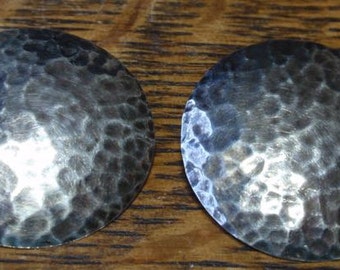 Vintage Hammered 800 Silver Earrings