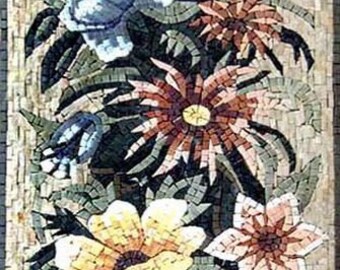 Daisies and Lilies Handmade Mosaic
