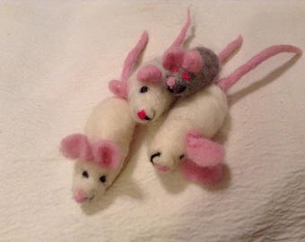 Hand Made Needle Felted Wool Cat Toy