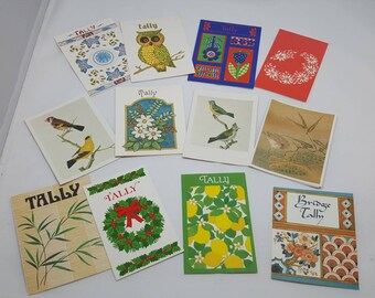 Set of 12 Vintage Tally Cards