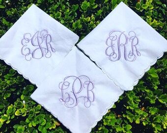 Womens Monogrammed Handkerchief