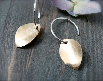 golden petal ... mixed metal earring