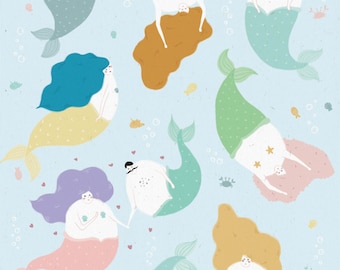 Illustration "Mermaids"-A4 print, postcard.