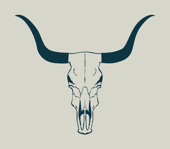 Buffalo skull stencil ref 329