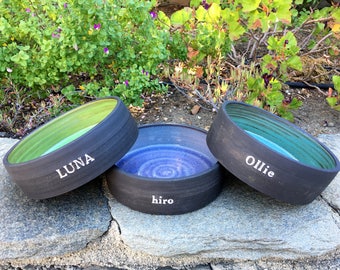 Personalized Dog Bowl, Handmade Dog Bowl, Dog Bowl, Custom, Pet Bowl, Food, Water, Pottery
