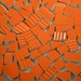 100 Orange Solid Ripple Hand Cut China Plate Mosaic Tiles