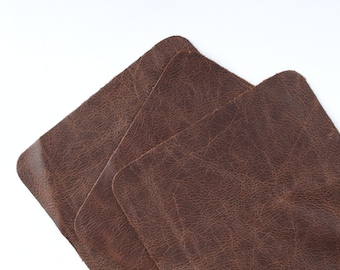 Laguna Dark Brown Scrap Leather 6" x 6" TD116
