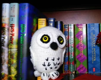 Hedwig the owl. Crocheted stuffed animal.