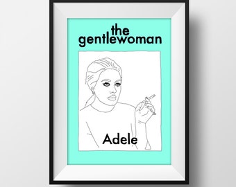 Adele Gentlewoman Magazine Cover Graphic Illustration 6x4 - Art Print