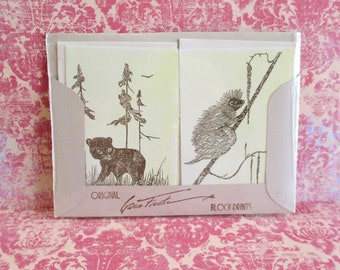 Vintage Gwen Frostic Note Cards and Envelopes - Wildlife