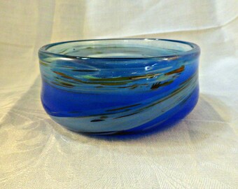 Signed Irving J Slotchniver Studio Glass Bowl 1984