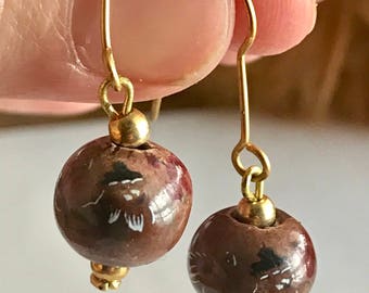 Vintage Floral Clay Bead Earrings