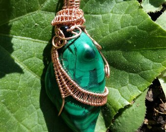 Malachite Wirewrapped Pendant (For LaShayla)