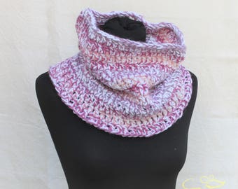 READY TO SHIP, Neck warmer, crochet Infinity scarf for man or woman, in 4 different colour combinations