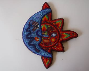 Mexican Hoichal Beaded Sun Moon Eclipse