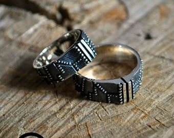 alternative wedding silver rings aeternium