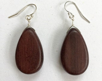 Tiger Ebony Teardrop Earrings