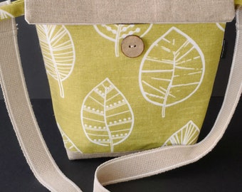 Linen leaf messenger bag