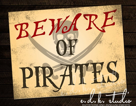 Pirate Party Printable Sign Welcome Door Sign Pirate Goonies