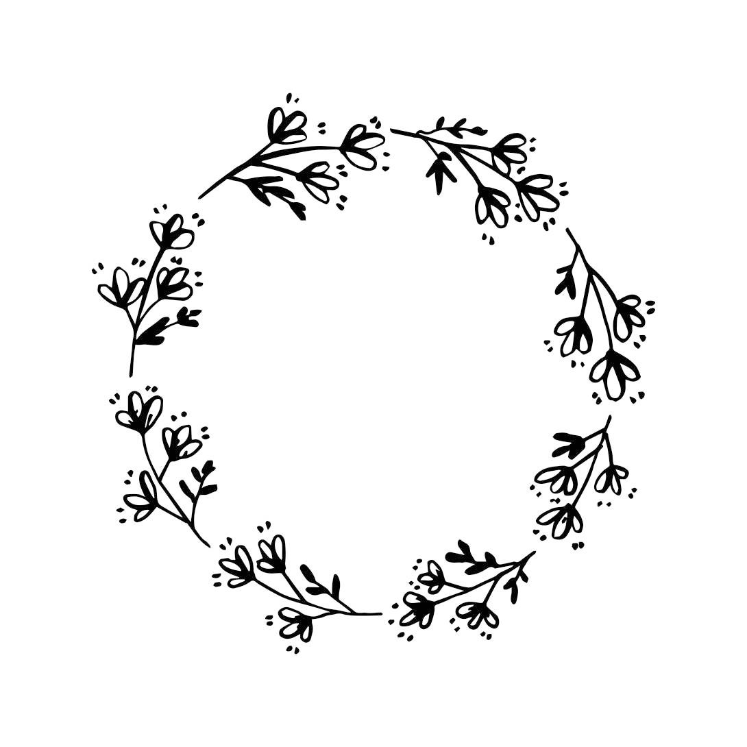 wedding vintage flowers frame circle Graphics SVG Dxf EPS Png