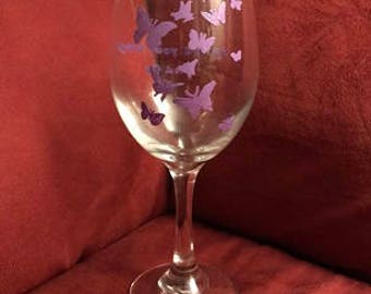 Spead your Wings and Fly Hand Painted Glass