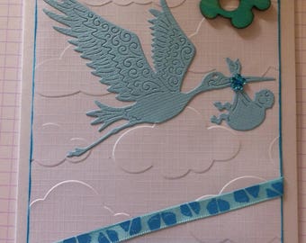 handmade "Congratulations" baby boy card