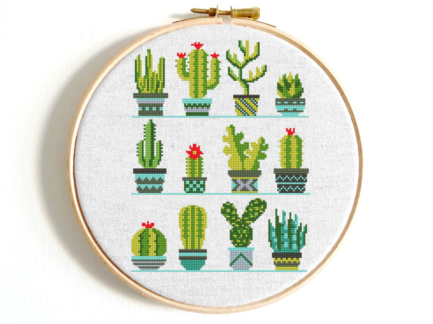 Cactus cross stitch pattern Succulent plants Cactus flower