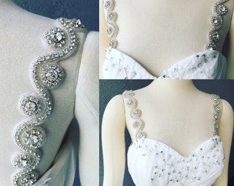 Detachable Rhinestone Crystal Straps to Add to your Wedding Dress Clear Color