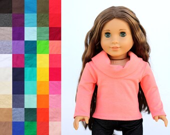 Fits like American Girl Doll Clothes - Cowl Neck Top, You Choose Color | 18 Inch Doll Clothes