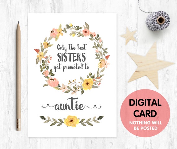 PRINTABLE pregnancy reveal, I'm pregnant, you are going to be an auntie, the best sisters get promoted to auntie, baby reveal, auntie reveal