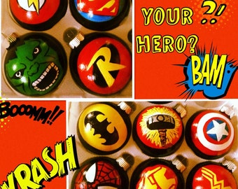 Super Hero Ornament (10 different designs to choose from / price is per ornament)