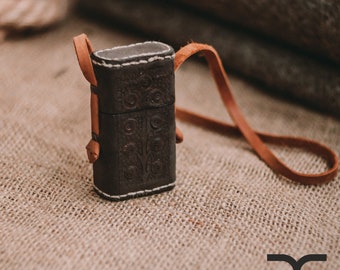 Leather case. Waxed case. Pin case. Needle case. Witchcraft case