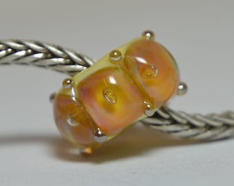 Unique Handmade Lampwork Glass European Charm Bead - SRA - Fits all charm bracelets - Silver Core Options