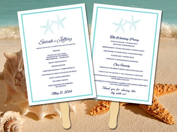 Diy Beach Themed Wedding Programs